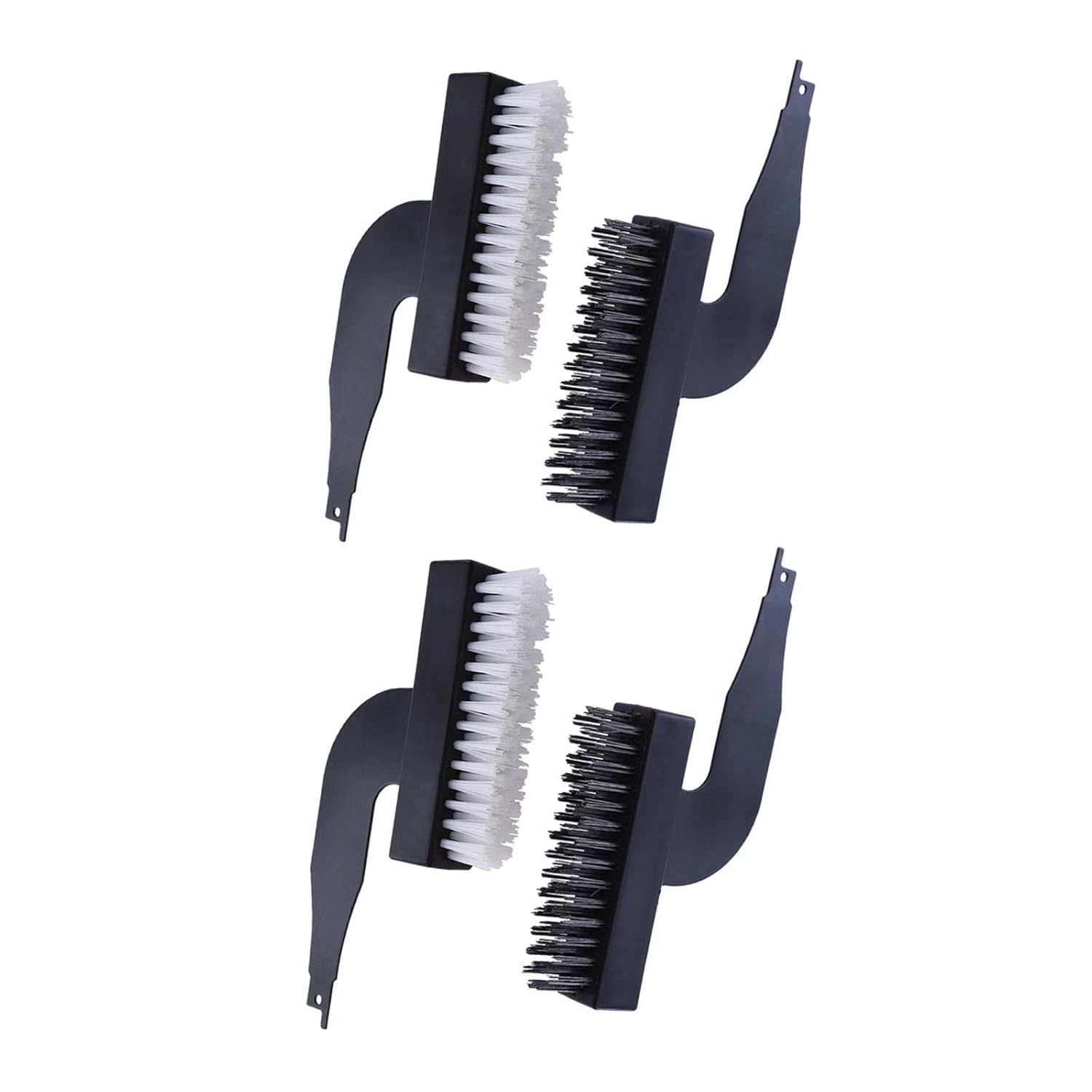 4X Reciprocating Saw Nylon & Steel Brush Attachment for Remodeling, 3.86x7.28inch Brush Heads for Grout, Rust, and Stubborn Stain Removal