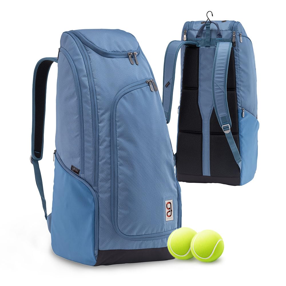 GEAU SPORT Axiom 9-Pack Racquet Bag 2.0 Black - Large Men's Tennis Bag 9 Racquet Capacity, Adjustable Dividers, Leakproof Shoe Pocket, Durable Materials, Perfect Tennis Gifts for Men & Pro Players