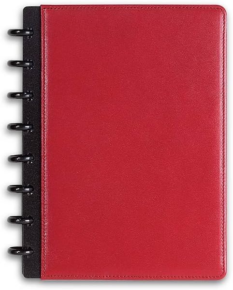 Levenger Circa Leather Foldover Notebook, Junior Red (AL8390 RD JNR NM)