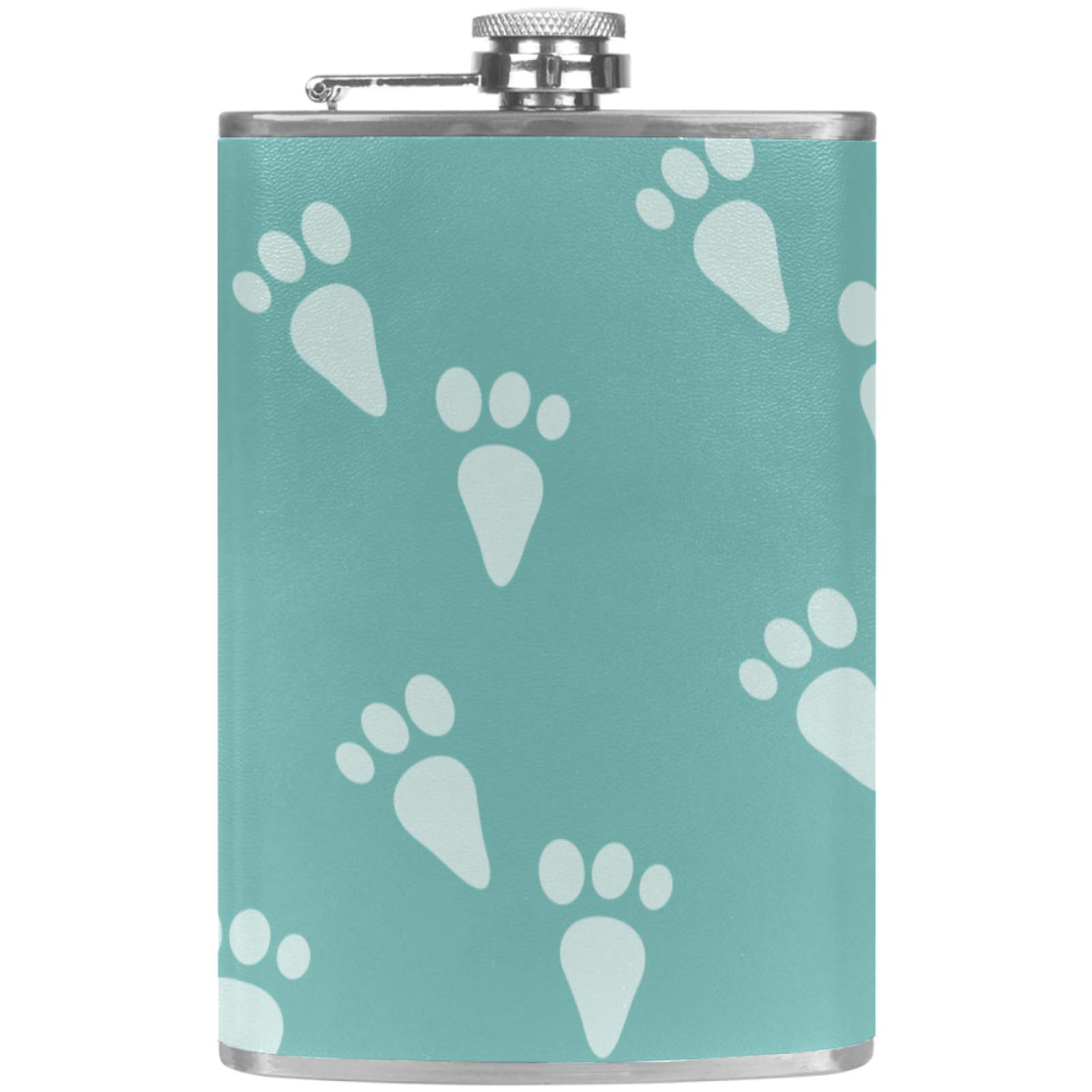 Flasque à whisky en cuir avec entonnoir de camping, bouteille de vin 230ml à motif de lapin