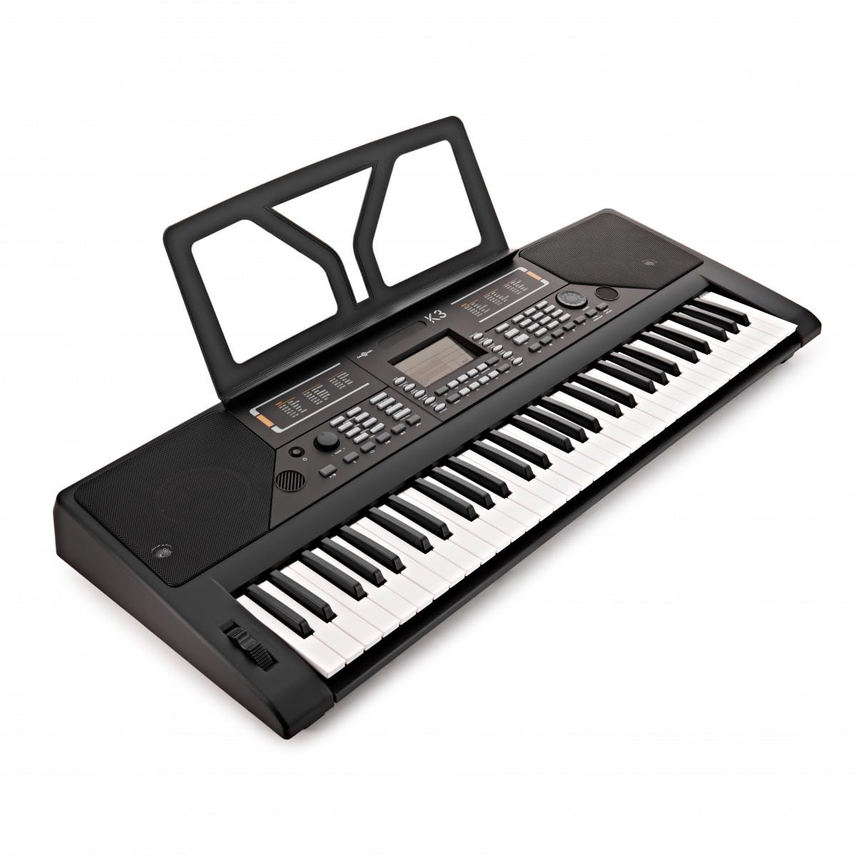 K3 Keyboard mit 61 Tasten von Gear4music, Bundle mit Kopfhörer | 61 anschlagdynamische Tasten mit 64-facher Polyphonie, über 400 Stimmen und 200 Rhythmen, Aufnahme, 8W-Lautsprecher