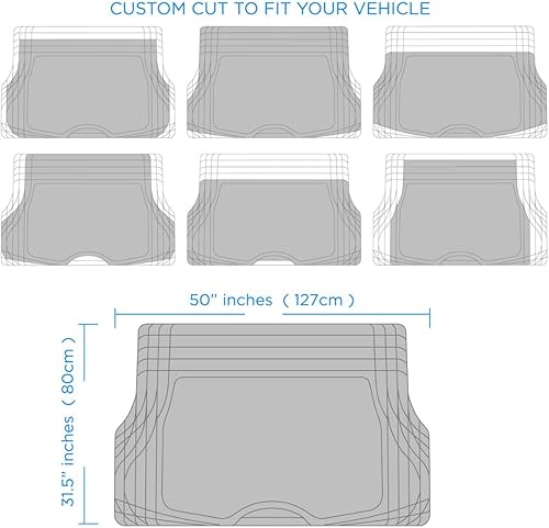 Miniatura 4 de Motor Trend FlexTough tapetes para piso de caucho de gran capacidad base gruesa y forro para carga para todos los climas juego de cobertura completo
