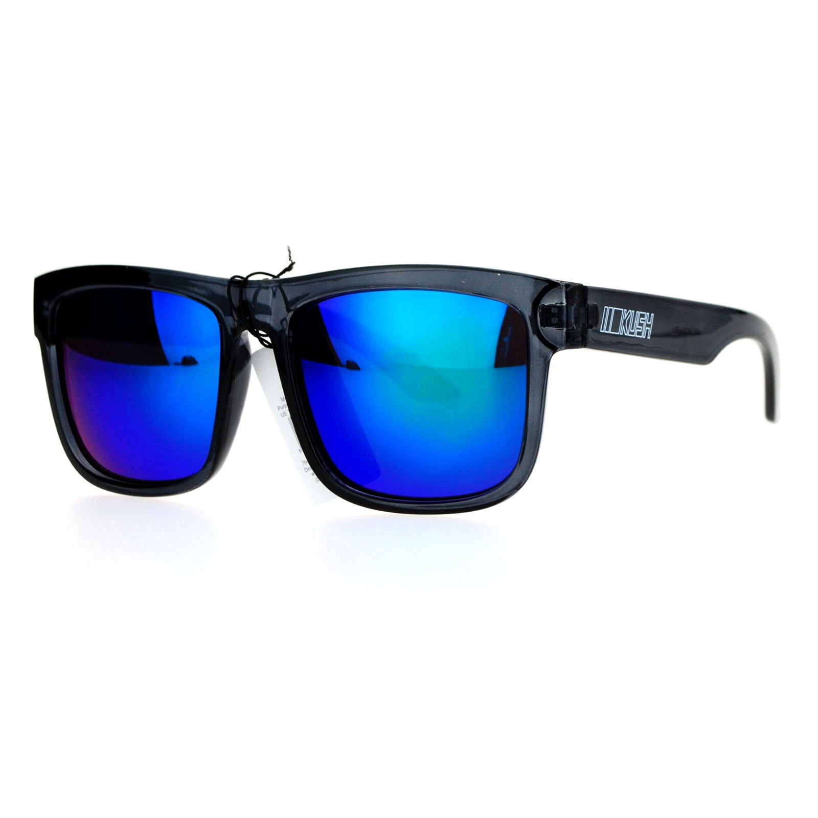 KUSHMens Neon Pop Horn Rim Sport horned Sunglasses Slate Teal