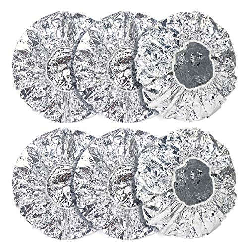 Deep Conditioning Cap, Segbeauty 6pcs Reusable Aluminum Foil Hair Cap, Elastic Salon Shower Cap for Long Thick Hair, Hair Thermal Treatment, Home and Salon Uses