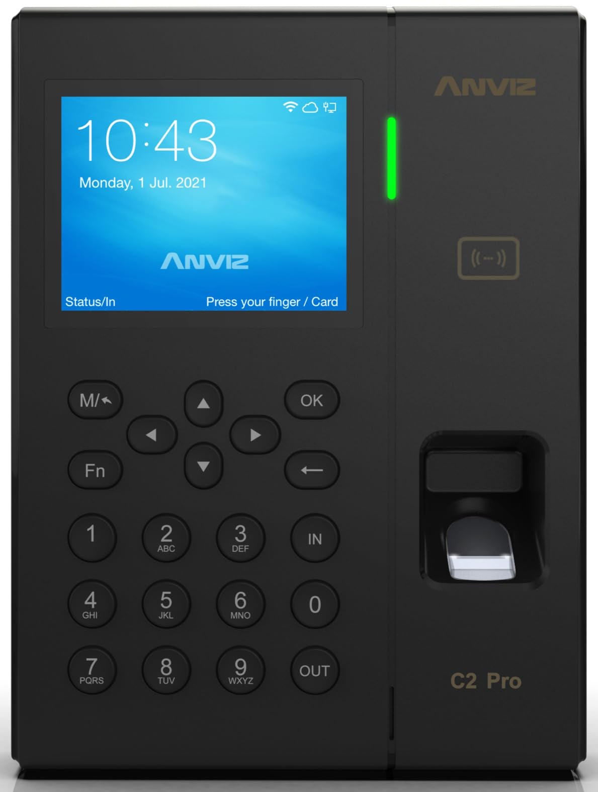 Anviz C2-PRO Rilevazione Presenze, Nero