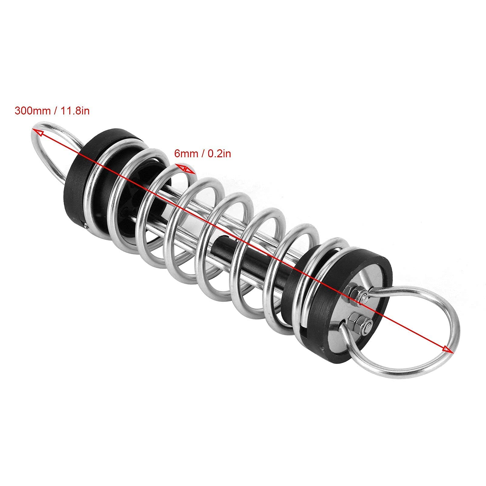Molla di ormeggio, Akozon molloni per ormeggio per barca in acciaio inossidabile da 6 x 300 mm, linea di ormeggio per kayak gonfiabile, molla di ormeggio per yacht