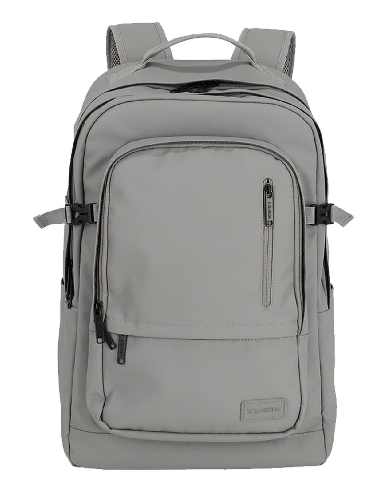 travelite backpack made of water-repellent material, padded laptop compartment 15.6 inch, BASICS daypack with clip-on function, 48 cm, 28 liters, 900 grams