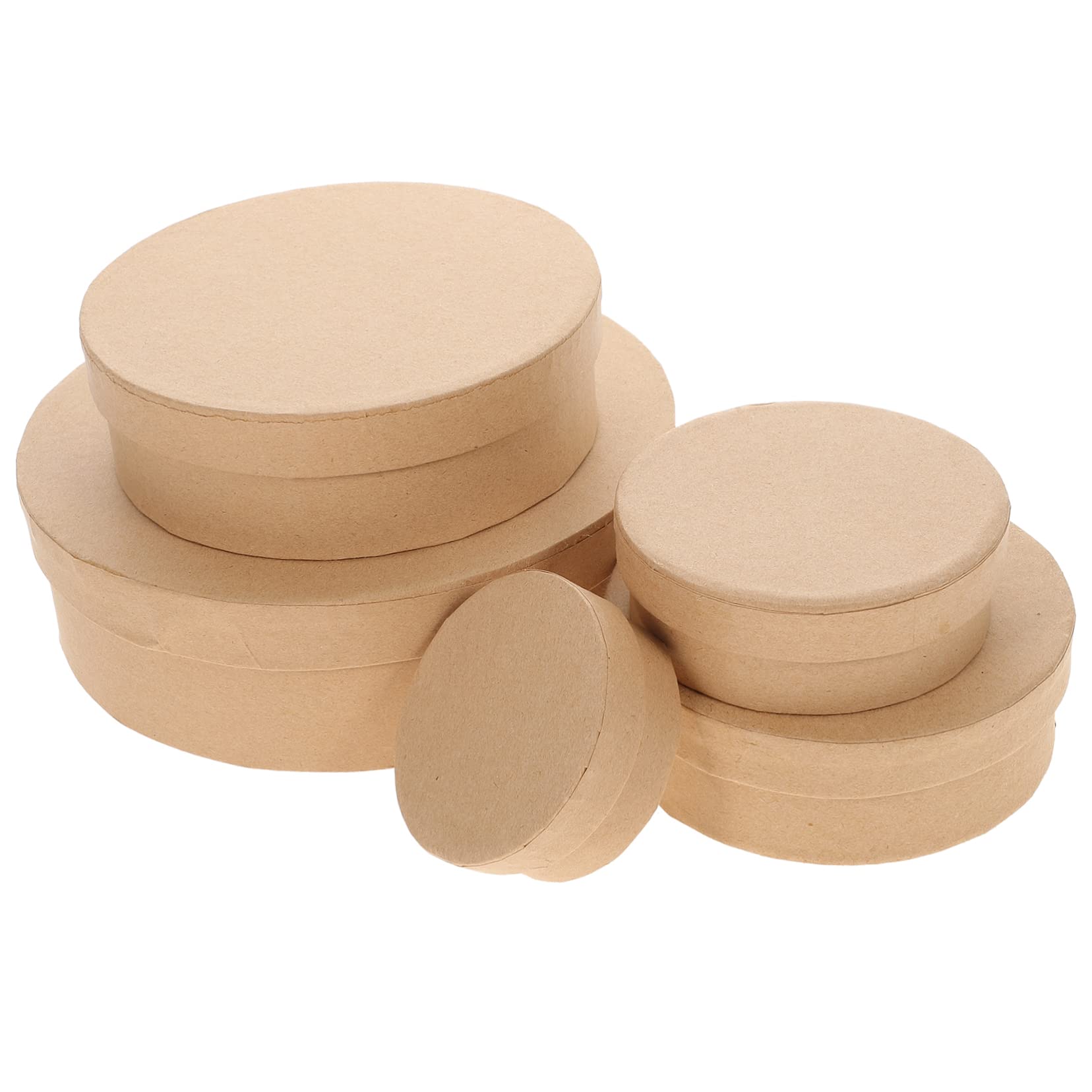 TOPBATHY Scatole Rotonde in Cartone 5 Pezzi Khaki per Biscotti