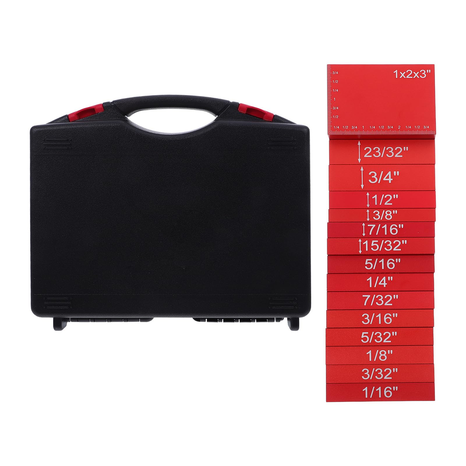 15 Piezas Juego de Bloques de Configuración Metal Rojo Estuche