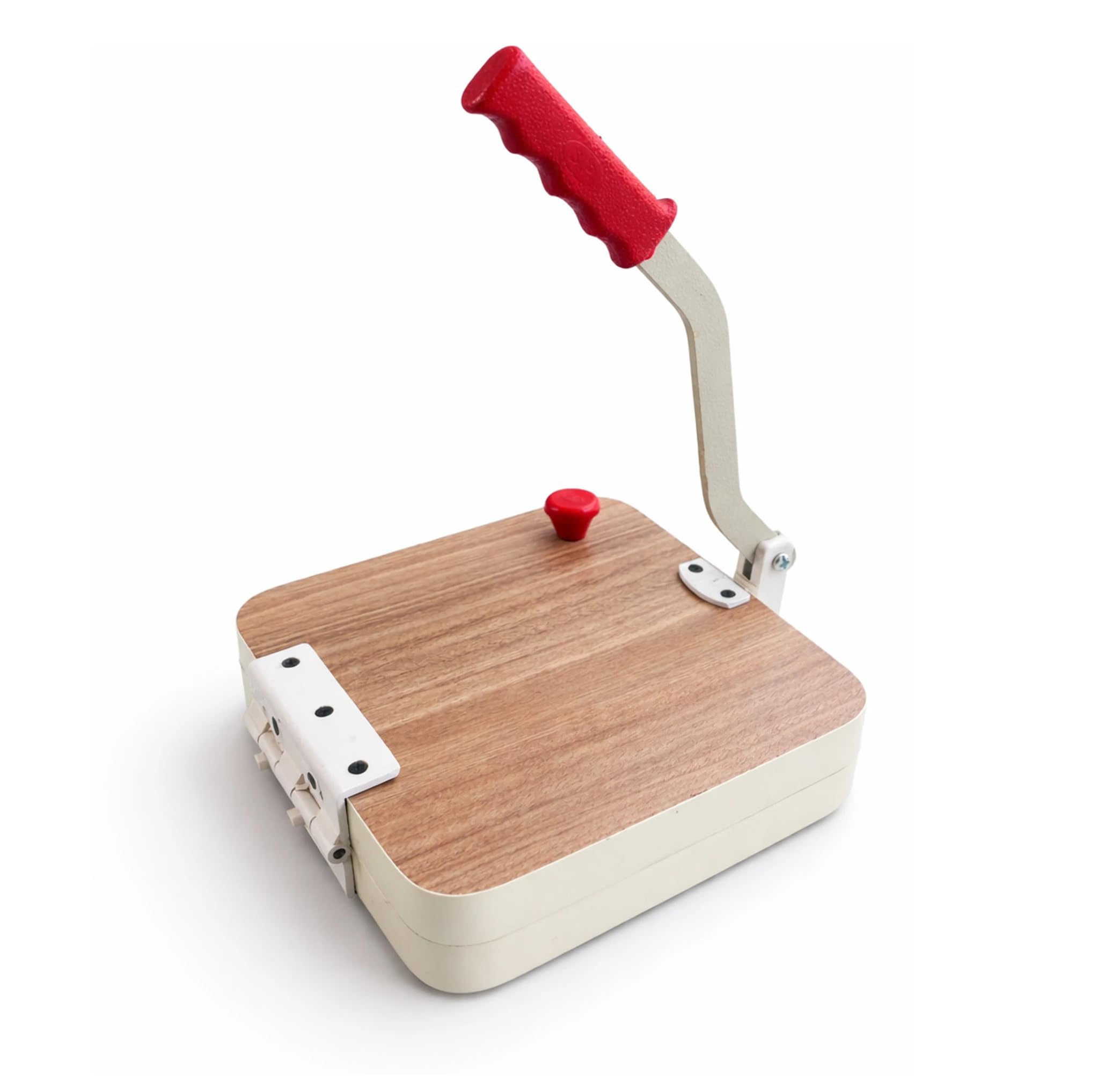 Wooden Manual Square Papad Puri Khakhra Press Maker Heavy Duty Plywood Roti Press with Iron Handle Brown 9 Inch (Square)-image-35