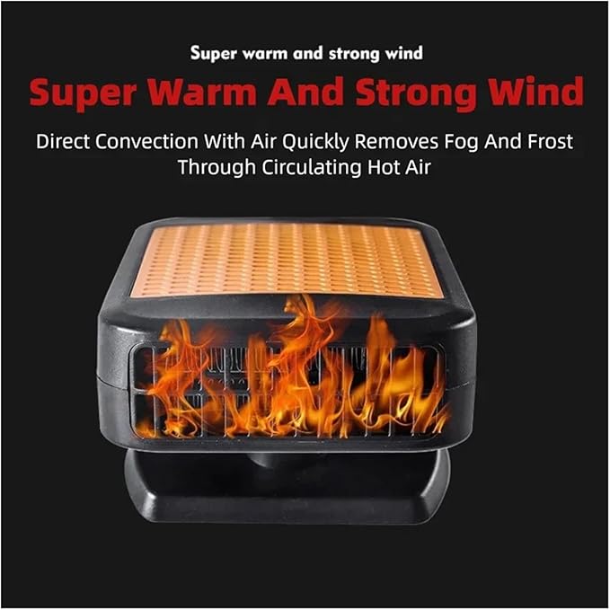 Calefactor Eléctrico Portátil 12V para Auto con Ventilador y Desempañador miniatura 4