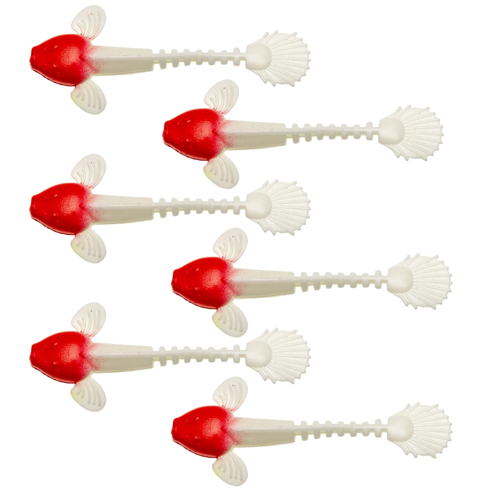 Appâts de pêche, 6 pièces Simulation Loach appâts Souples leurres de Natation Souples leurres à coulage Lent leurres de pêche Loach Souple appâts de pêche Souples(Red Head White)