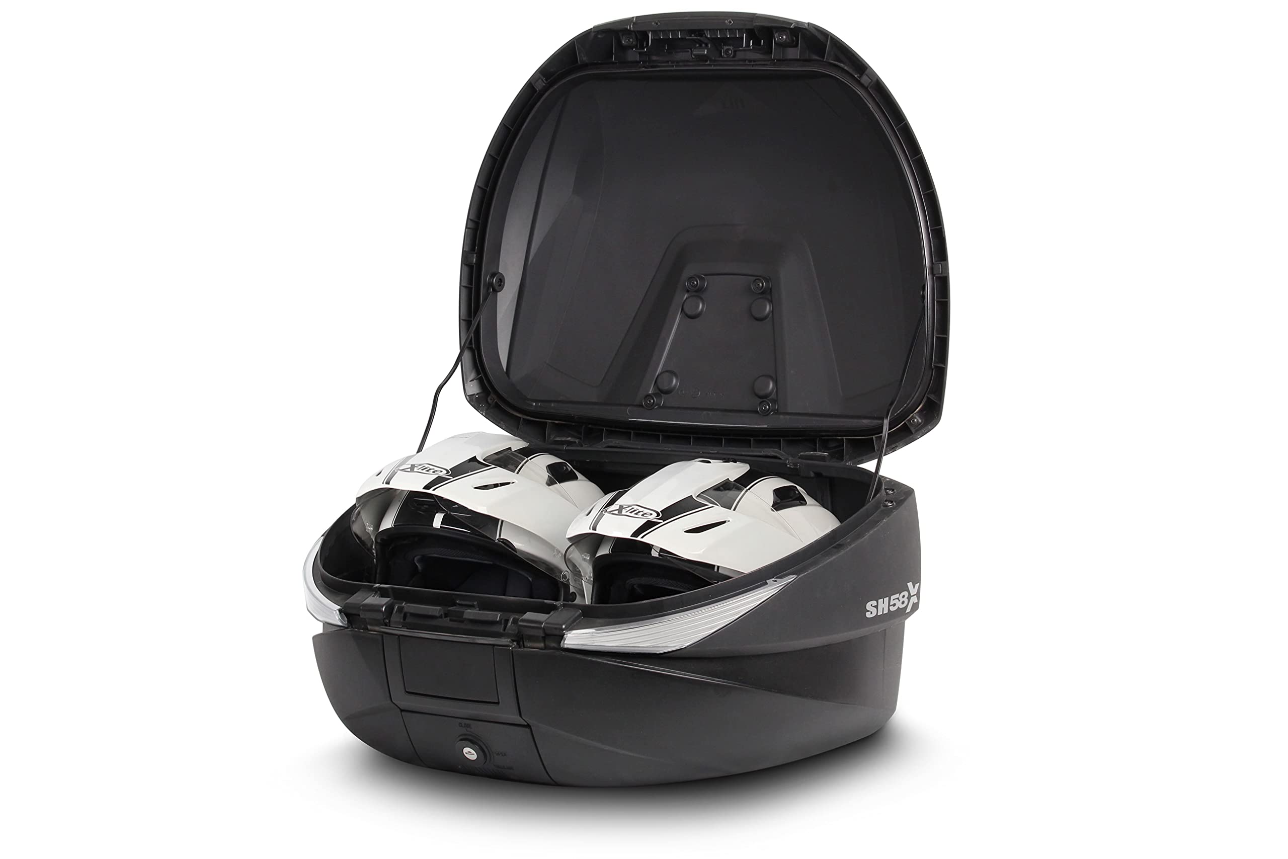 Generico SH58X BAULETTO TOP CASE ESPANDIBILE 46 52 58 CARBON CON PIASTRA E SCHIENALINO compatibile con SHAD SUPPORTI