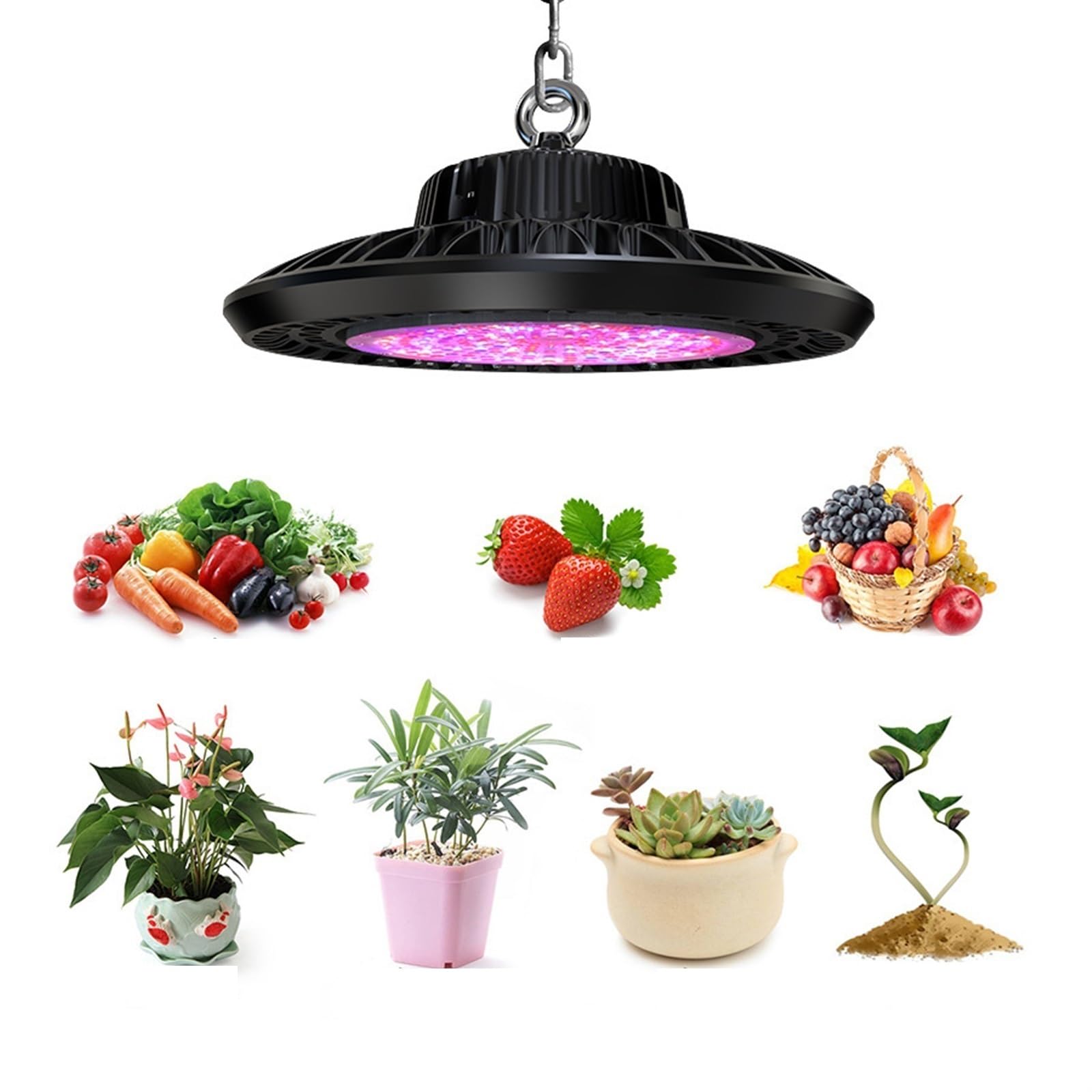 Lampe de croissance, spectre complet 100 W/160 W/200 W/240 W LED Lampes de croissance for plantes d'intérieur Spectre complet, Professionnel étanche IP65, Lumière réglable,Éclairage stable(200w)