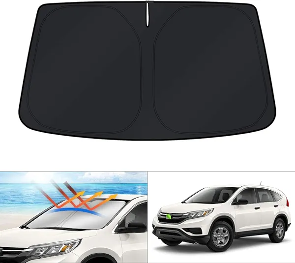 KUST Windshield Sun Shade for 2012-2016 Honda CRV Accessories, Custom Fit CR-V Sunshade Foldable Sun Visor Protector Blocks UV Rays Keep Your Car Cooler