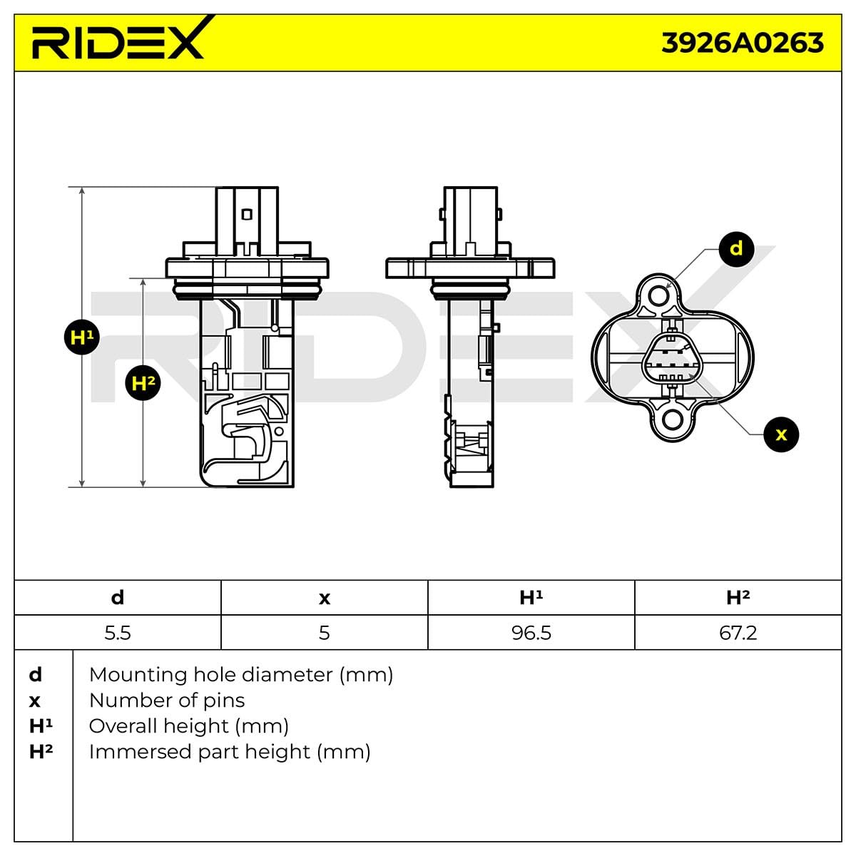 RIDEX 3926A0263 Débitmètre d'air Compatible avec OPEL Corsa D 3/5 portes S07