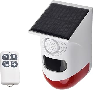 Alarma solar para exteriores con detección de movimiento infrarrojo 120dB salida de sonido y 60 días de funcionamiento con carga completa