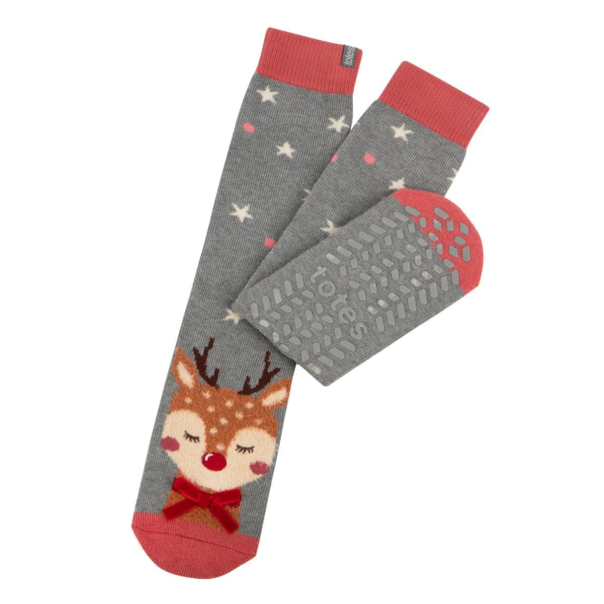 Totes Women's Reindeer Toasties® Single Original Slipper Socks