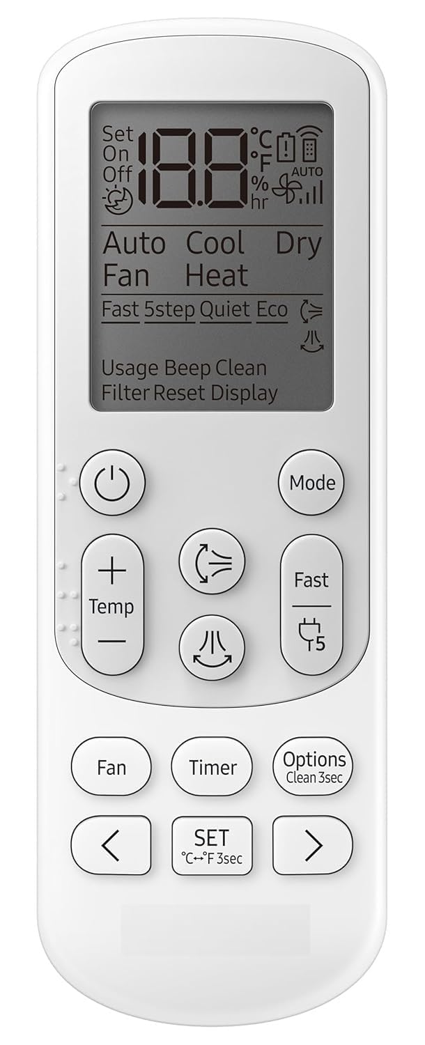 GMQ Air Conditioner Remote Control Compatible for Samsung AC Remote Split Inverter 1.5 Ton 5 Star White-image-2