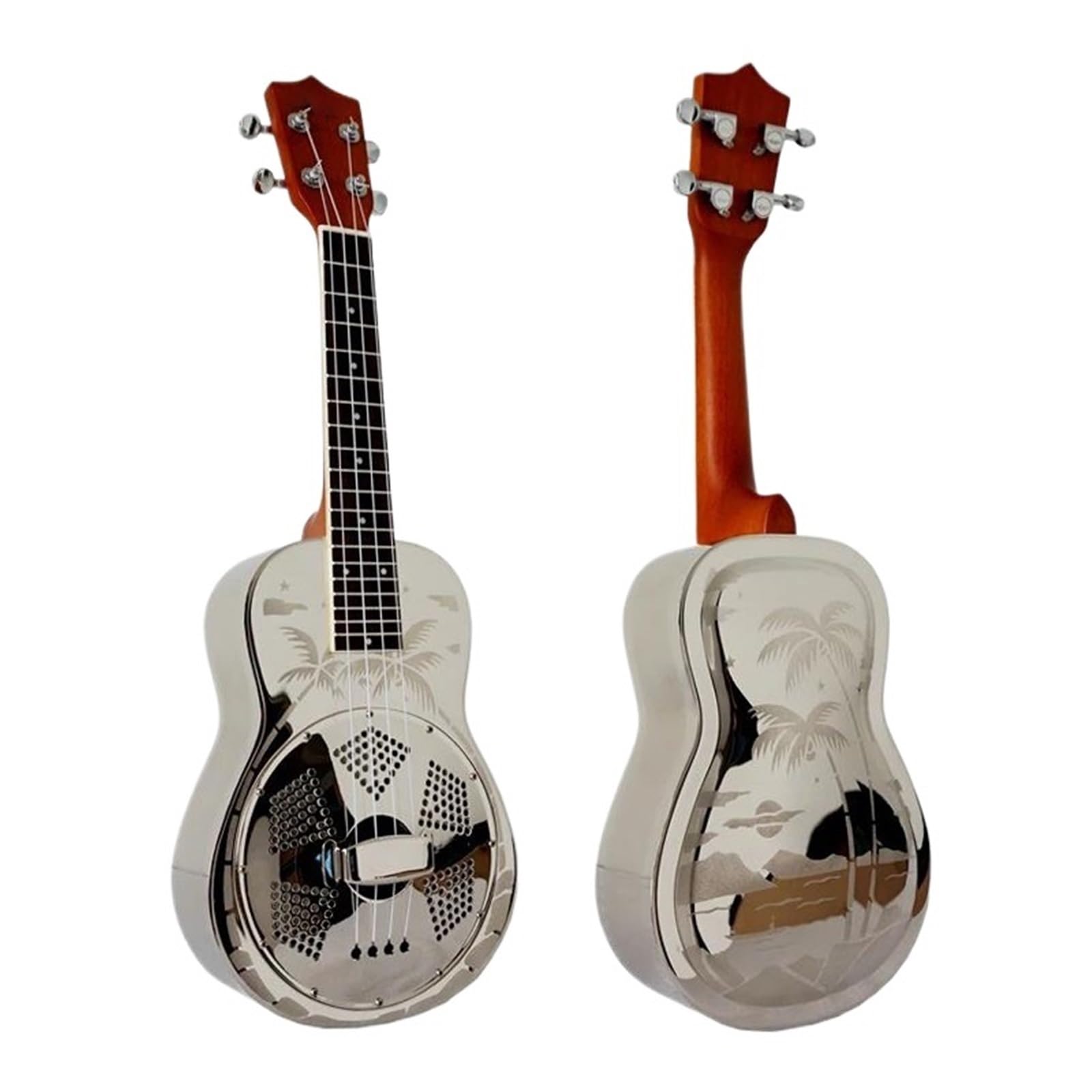 Ukulele koncertowe z korpusem miedzianym mosiądz