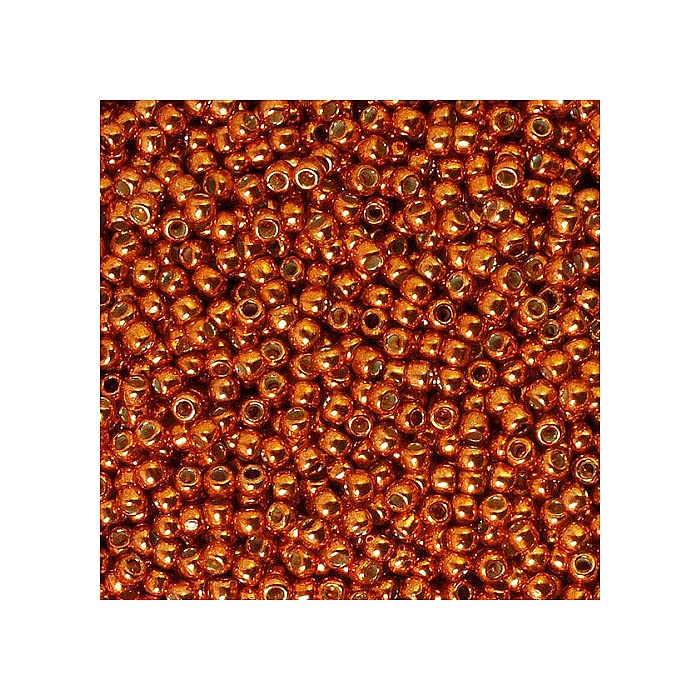 10 g TOHO Round Seed Beads Rocailles, Size 8/0, Permanent Finish Galvanized Saffron (# PF562), Japan, Glass — image 1