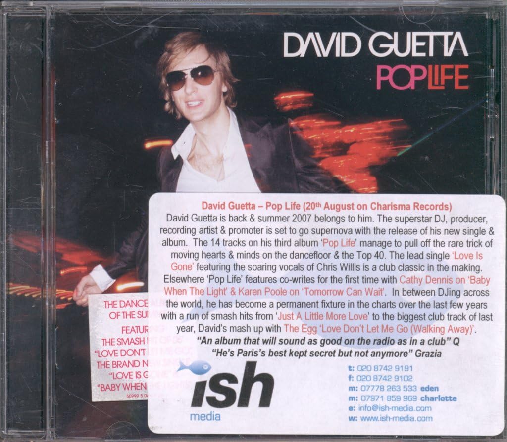 David Guetta Pop Life CD Europe Virgin 2007 enhanced CD. Has info sticker on