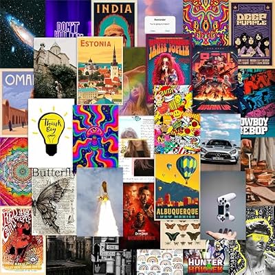CodersParadise 54PCS Aesthetic Wall Collage Kit Posters – Trendy Random Mix Photo Cards for Bedroom & Dorm Room Décor | VSCO Indie Preppy Wall Art for Teens, Girls & College Students