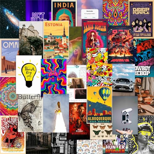 CodersParadise 54PCS Aesthetic Wall Collage Kit Posters – Trendy Random Mix Photo Cards for Bedroom & Dorm Room Décor | VSCO Indie Preppy Wall Art for Teens, Girls & College Students