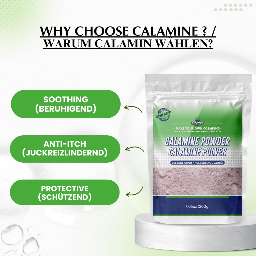 Calamine Powder 7 Oz/Calamine Powder for Skin, Calamine Powder for Soap Making, Calamine Powder for Itching, Calamine Powder Bulk, Calamine Powder Pure, Calamine Powder for Face