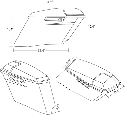Miniatura 6 de TCMT Alforjas extendidas estiradas de 4 pulgadas 5 x 7, tapas de altavoces Kit de soporte de conversión para Harley Heritage Softail Fatboy FLSTF