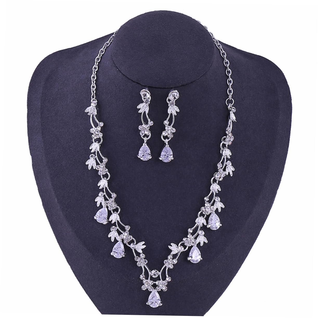 SHERCHPRY 1juego Conjunto De Joyería De Novia Collar De De Circonio Pendientes y Caja De Joyería De Boda Elegante Para Eventos Especiales