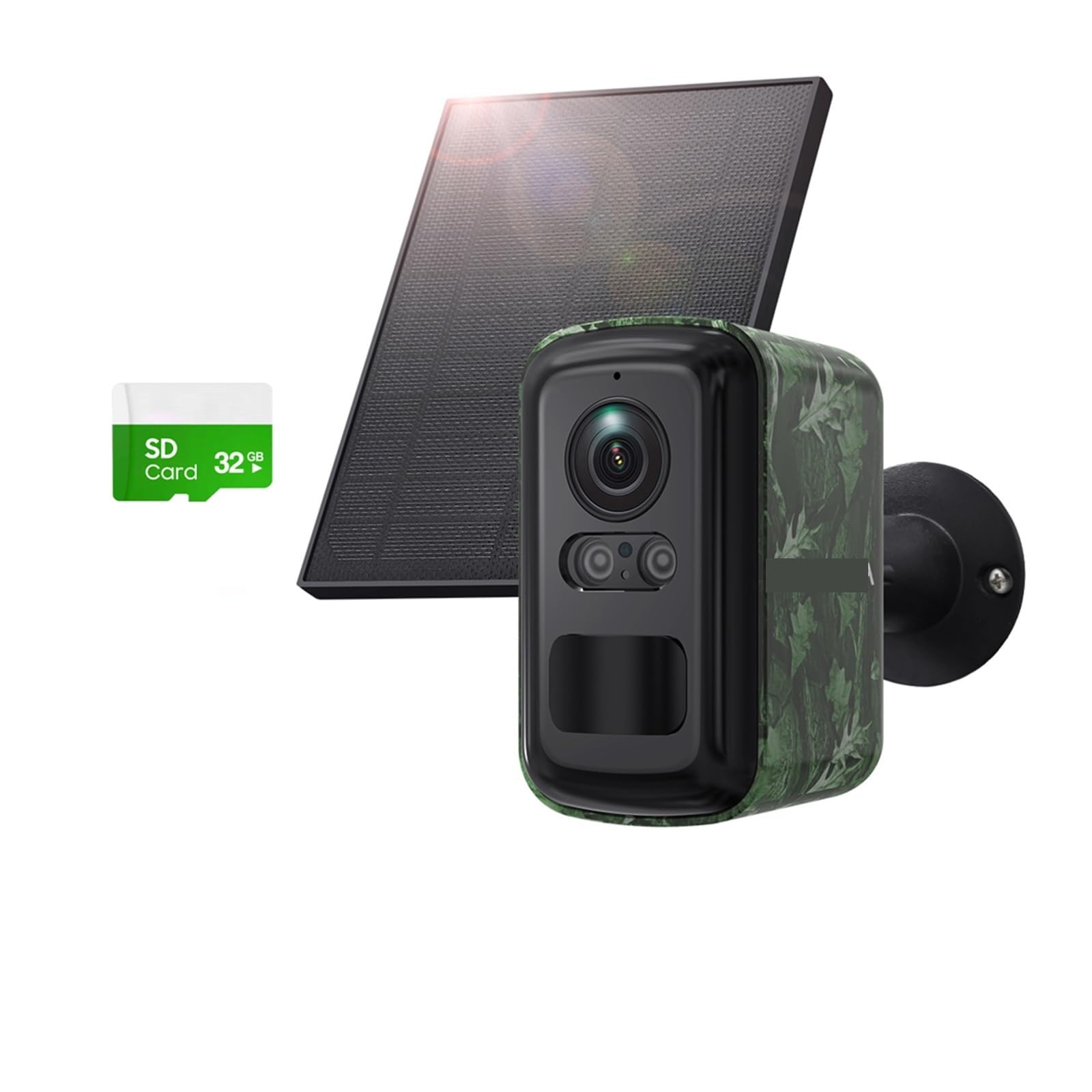 Oshpmbdlyfj 5Mp 4Gb 32Gb Cam 5Mp Solar 4G Camera Outdoor Surveillance Camouflage Color Security Mini Camera Pir Detection Auto Tracking(5Mp 4Gb 32Gb Cam)