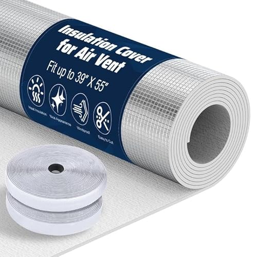 Pearwow Attic Fan Insulation Cover, 39 x 55 Inch Aluminum