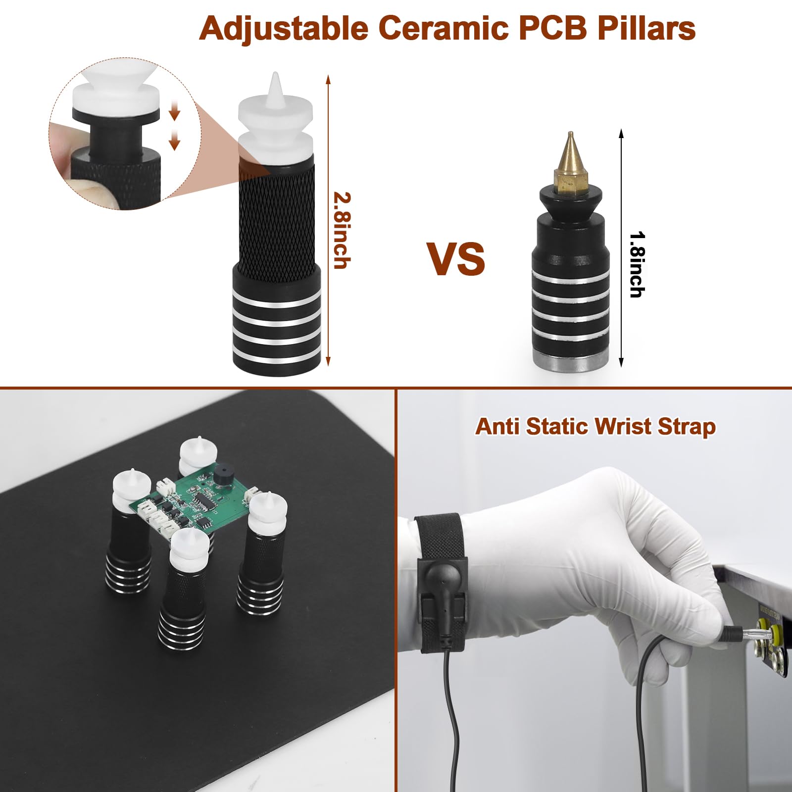 Lupa magnética para soldar de tercera mano, flexible 5X y 10X con luz y soporte, base grande y lámpara de aumento de abrazadera, brazos de soldadura para soldar, manualidades, pasatiempos