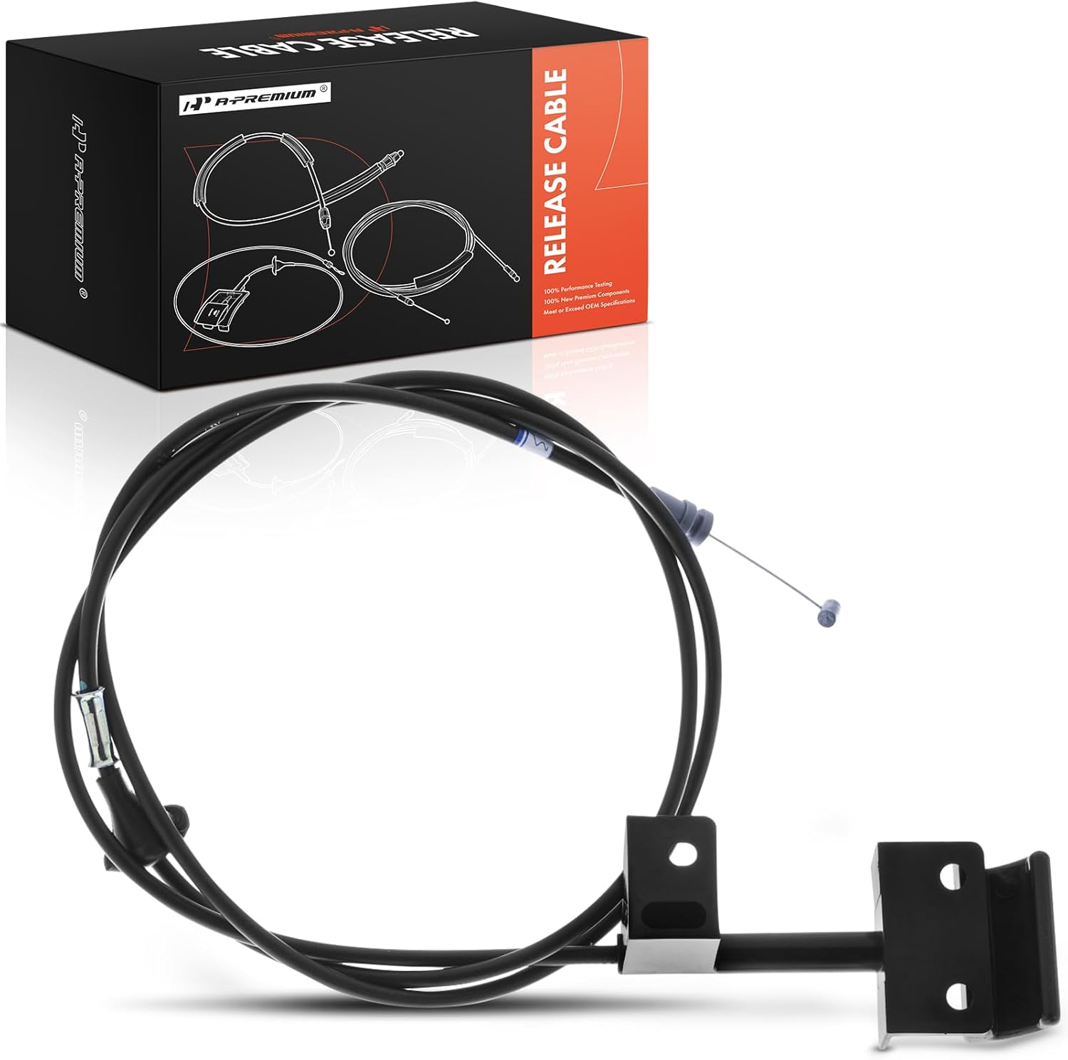 A-Premium Front Hood Latch Release Cable with Handle Compatible with Jeep Cherokee 1987-1996, Comanche 1987-1992, Wagoneer 1987-1990, 68.9 Inch, Replace# 83504416, 55009996