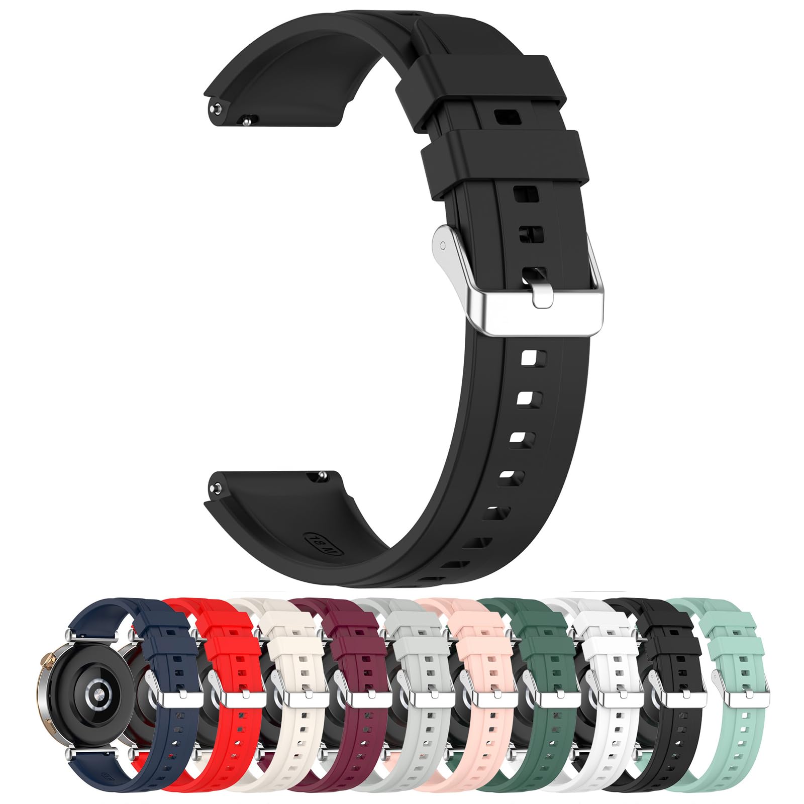 Compatible with Huawei Watch GT4 Replacement Wrist Band - 18mm Replacement Silicone Wrist Band Strap Compatible with Huawei Watch GT4