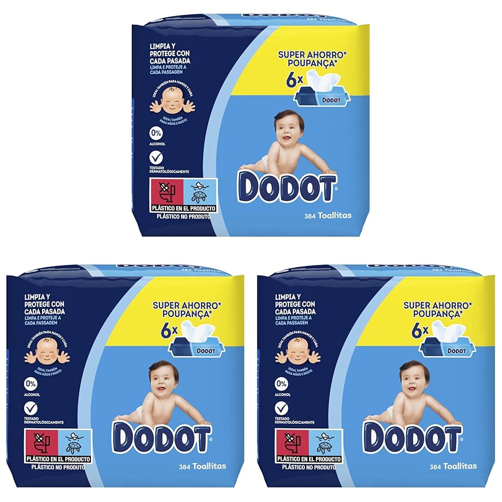 Dodot Toallitas Bebé Seco para Bebé, 384 toallitas, recupera el pH de la piel del bebé (6 Paquetes de 64) — view 10