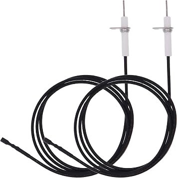 METER STAR 2Pc 38" Pulse Ignitor Wire & Ceramic Electrode Assembly Replacement,Ignition Electrode Can DIY Bending for Pulse Ignitor Spark Plug Ignition Electrode Replacement