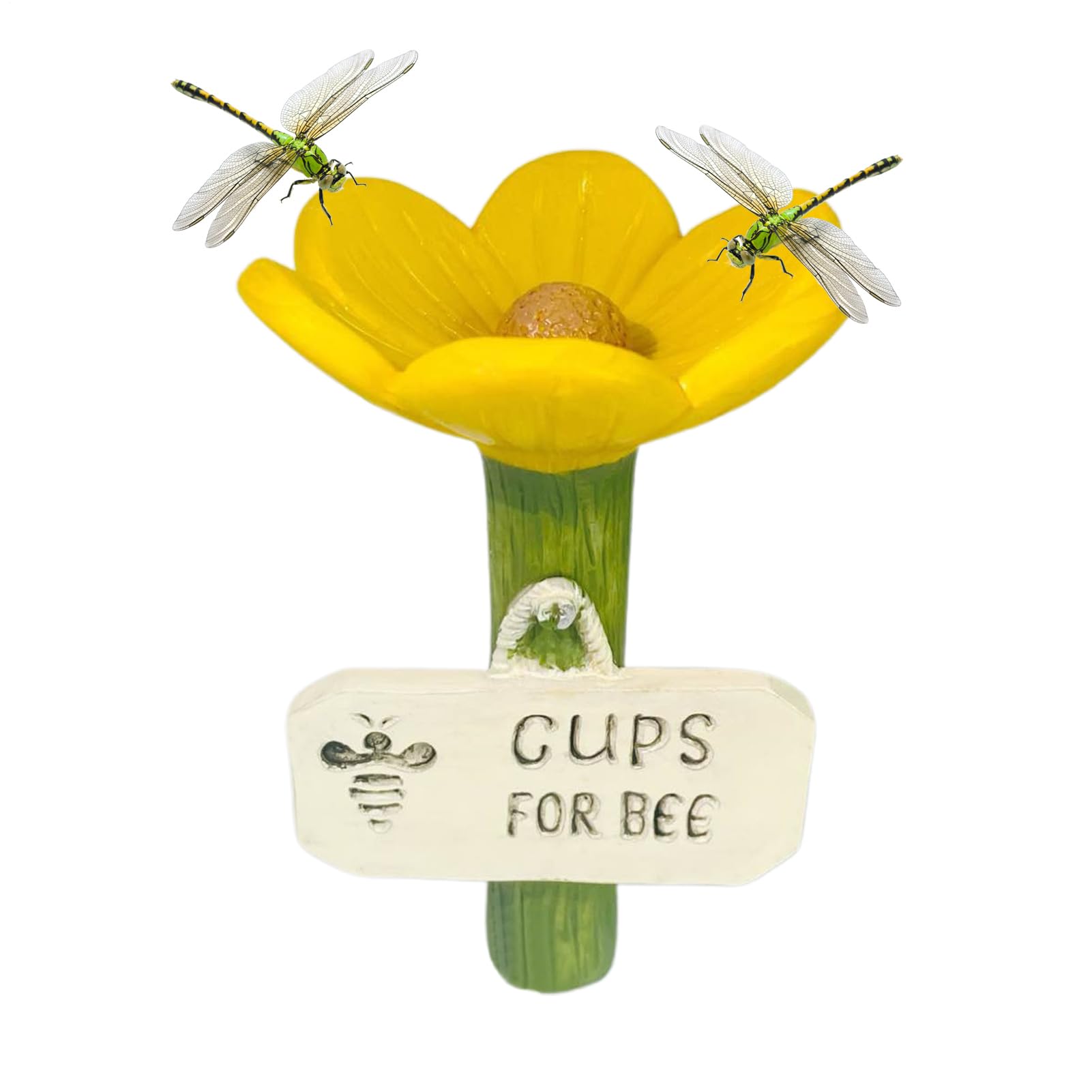 lyanny Bee Watering Station, Flower Shaped Garden Bee Drinking Cups, Butterfly Watering Cup for Thirsty Pollinators, Colorful Garden Sculpture Stakes Decor