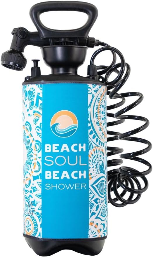 Portable Pressurized Shower - Bliss Out 2.1G - Manual Pump System - Insulated Cover for Hot/Cold Water - Perfect as a Camp, Surf, Beach, Dog and Outdoor Shower - No Power Needed