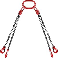 Vista 10 de VEVOR Eslinga de cadena, cadenas de elevación de 1/4 pulgadas x 5 pies con ganchos de agarre de 4 brazos, eslinga de elevación de acero de aleación