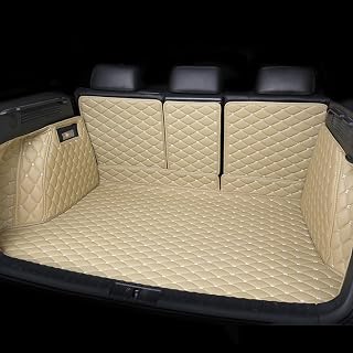 Car Leather Cargo Liners for Mazda CX-7 CX7 ER 2010 2011 2012 2013, Full Coverage All Weather Rear Trunk Liner Mats Protector Boot Mats,Beige