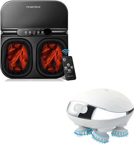 MOUNTRAX Masajeador de pies y masajeador eléctrico del cuero cabelludo