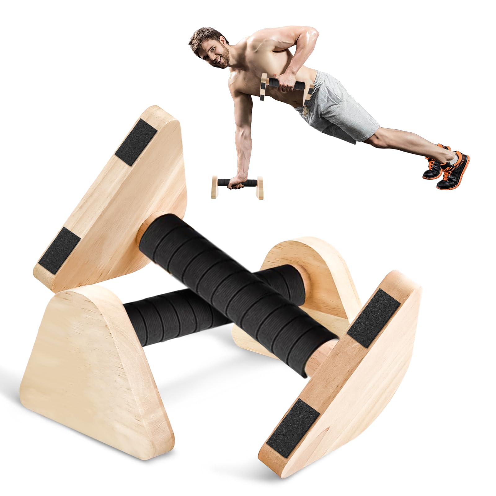 Parallele Calisthenics, Push Up Board, 20cm Calisthenics Attrezzature, Parallele Ginnastica Artistica per Casa Yoga, con Maniglie Antiscivolo, Carico Fino 200kg