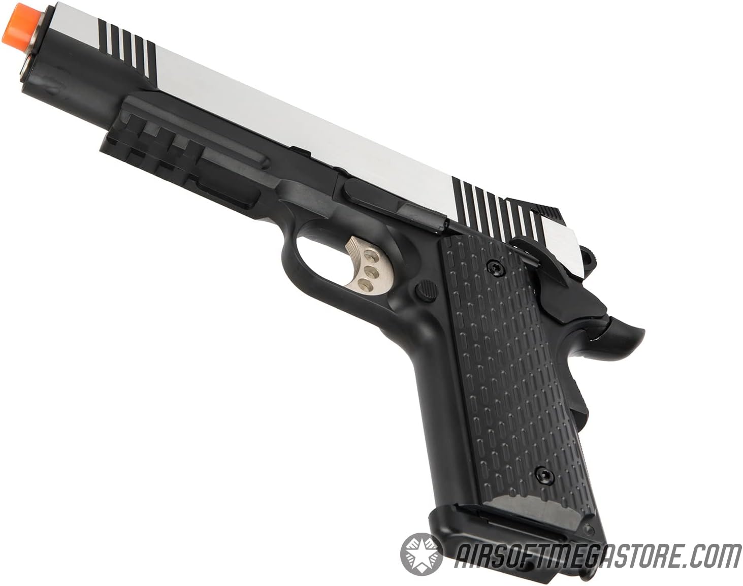 Full Metal R28 1911 Desert Warrior GBB Airsoft Pistol Army Armament - Black/Silver