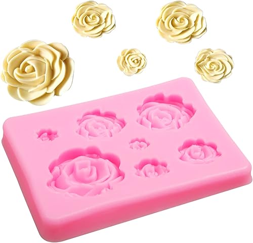 Miniatura 6 de Moldes de silicona para chocolate, 6 unidades, diseño de flores de amor, cabeza de oso de peluche, para decoración de tartas de San Valentín,