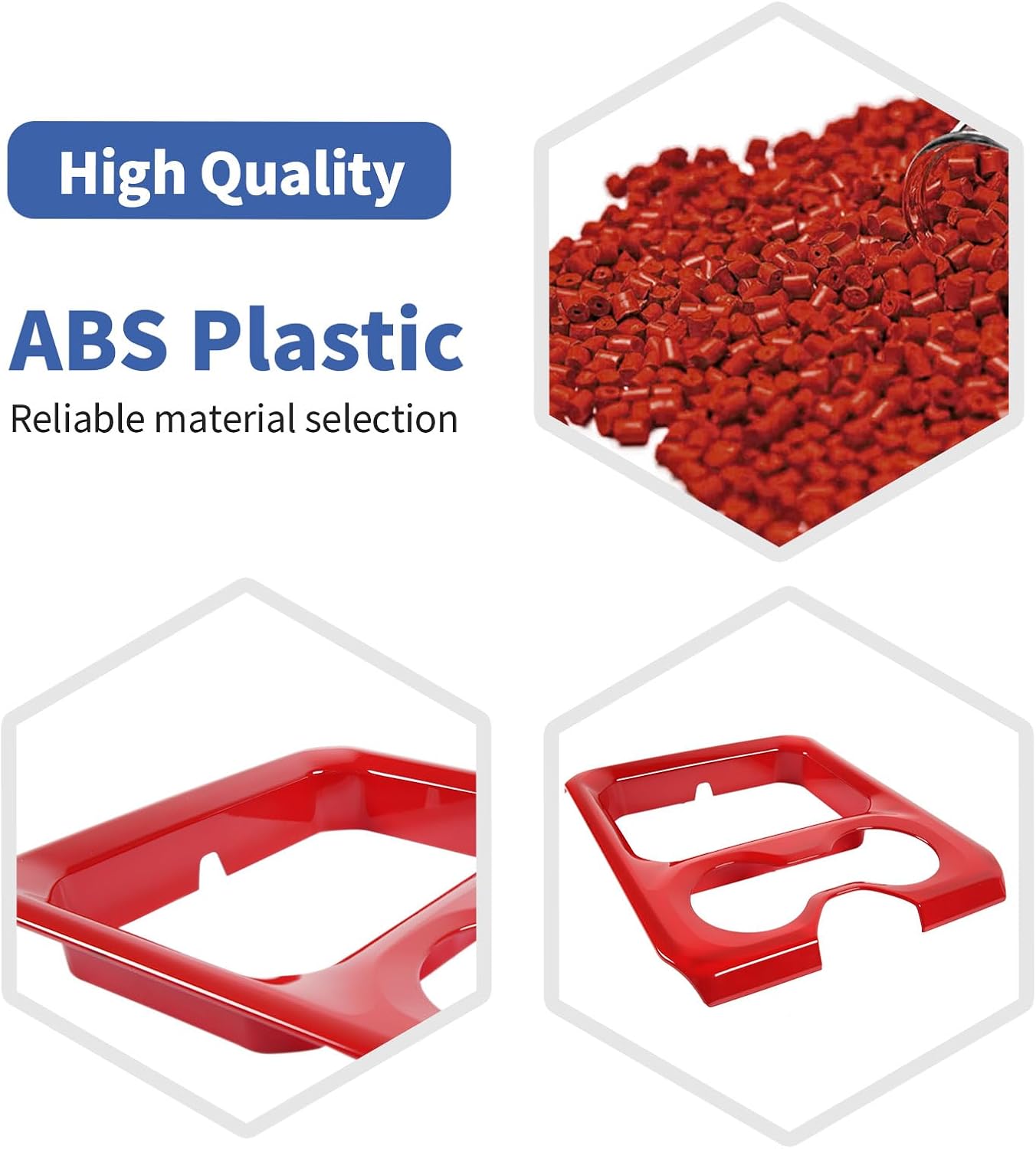 RT-TCZ for RAM Center Console Cup Holder Trim Cover Red for Dodge RAM 2018 2019 2020 2021 2022 2023 Red Interior Accessories