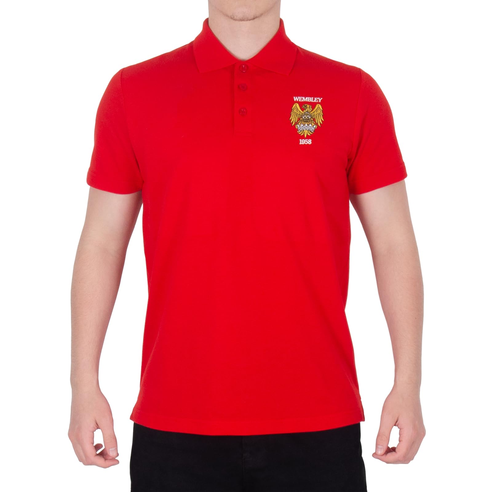 fan originals United Wembley 1958 Crest Polo Shirt Red 3XL