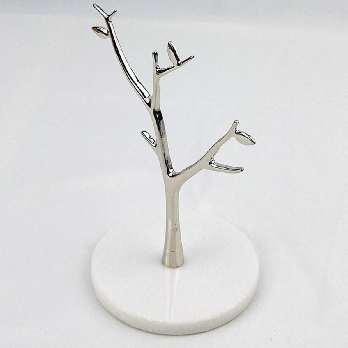 POPETPOP Expositor para Organizar de Mármol de Joyas en Forma de Árbol Ramas Metálicas Pendientes y Anillos en Uso Personal o Comercial