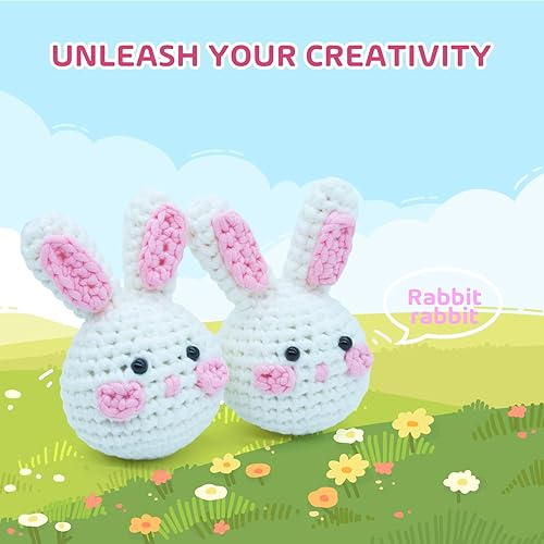 Miniatura 6 de Chiikimu Kit de ganchillo para principiantes con hilo fácil para principiantes, kit de inicio de ganchillo con video tutorial paso a paso, kits de